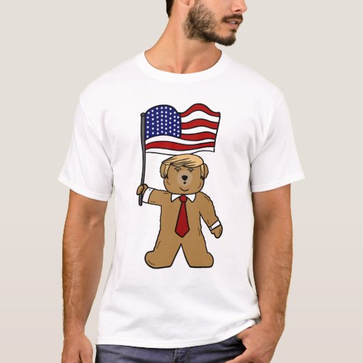 トランプベアおもしろい政治動物デザイン Tシャツ (正面)