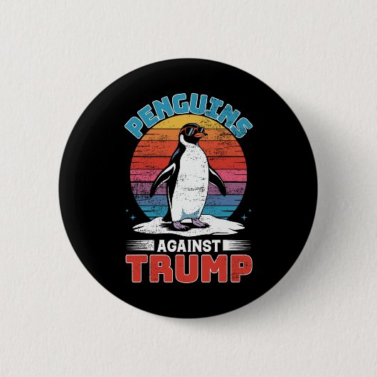 トランプペンギンに対するペンギンFlippers UpアンチTr 缶バッジ (正面)