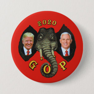 トランプペンス2020 GOPエレファント 缶バッジ