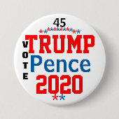 トランプペンセ2020赤白青 缶バッジ (正面)