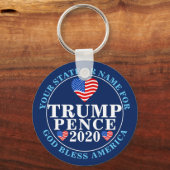 トランプペン2020ハート名または州の追加 キーホルダー (正面)