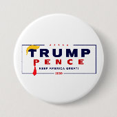 トランプペン2020赤いタイイエローヘア 缶バッジ (正面)