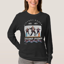 トランプポンプ勝利ダンスブラックTシャツ Tシャツ