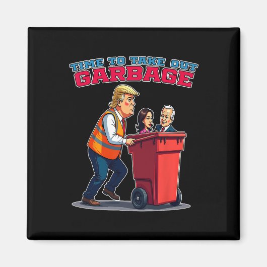 トランプマおもしろいガとMgga 2024用ごみ マグネット (正面)