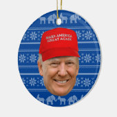 トランプマグカクリスマス セラミックオーナメント (左)