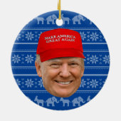トランプマグカクリスマス セラミックオーナメント (裏面)