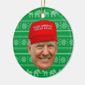トランプマグカクリスマス セラミックオーナメント (左)