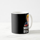 トランプマスターおもしろいビルダ建物ブロックのギフト コーヒーマグカップ (正面右)