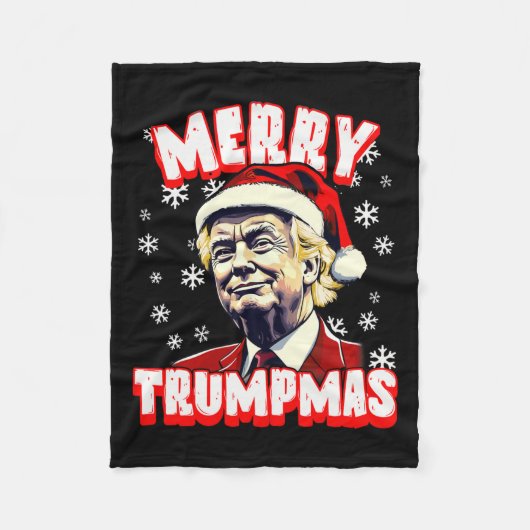 トランプマスメリークリスマストランプサンタトランプクリスチム フリースブランケット (正面)
