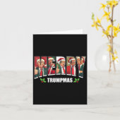 トランプマスメリーサンタトランプクリスマスパジャマおもしろい カード (黄色い花)