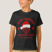 トランプマスメリーサンタトランプクリスマスパジャマおもしろい Tシャツ (正面)