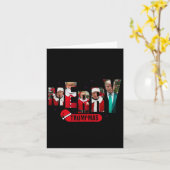 トランプマスメリーサンタトランプクリスマスパジャマスユーモア カード (黄色い花)