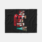 トランプマスメリーサンタトランプクリスマスパジャマスユーモア フリースブランケット (正面(横))