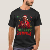 トランプマスメリードナルドトランプサンタハットクリスマス Tシャツ (正面)