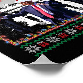 トランプマスメリードナルドトランプサンタファミリークリスマス醜い ポスター (角)