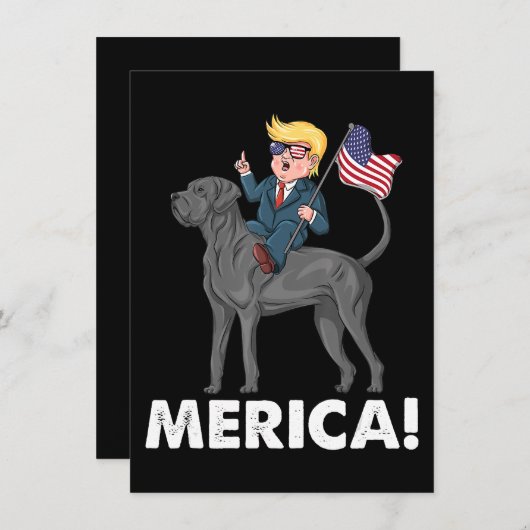 トランプメリカグレートダネドッグアメリカンヒーロー4th 招待状 (正面/裏面)