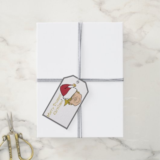 トランプメリークリスマスカスタムのギフトラベル ギフトタグ (より糸付き)