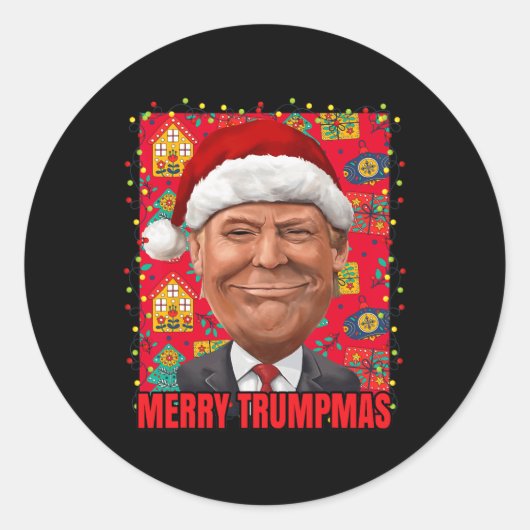トランプメリークリスマス2024 ラウンドシール (正面)