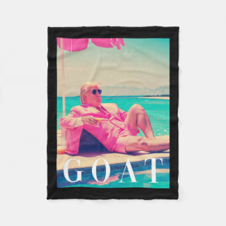 トランプヤギのシャツサマー2024レトロおもしろいピンクドナ フリースブランケット