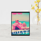 トランプヤギ夏2024レトロおもしろいピンクドナルドTru カード (黄色い花)