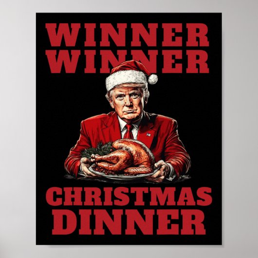 トランプユーモアのあるクリスマス – 優勝者クリスマス ポスター (正面)