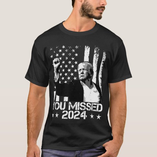 トランプユー恋しく思トラおもしろいンプ2024 Tシャツ (正面)