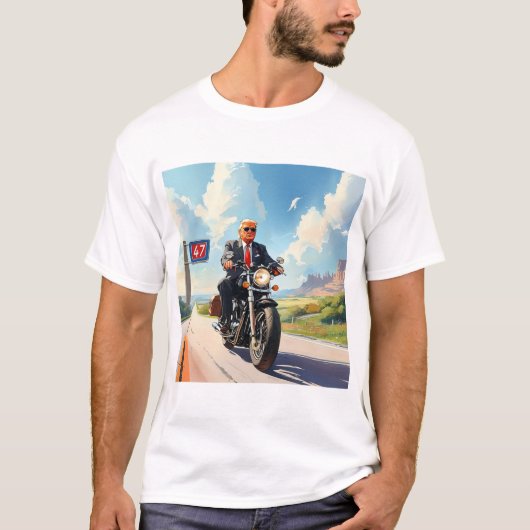 トランプライディングバイク過去47サインサウスウェストUSA Tシャツ (正面)