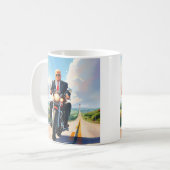 トランプライディングバイク過去47サインビューティフルアメリカ コーヒーマグカップ (正面左)