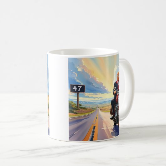 トランプライディングバイク過去47サインビューティフルアメリカ コーヒーマグカップ (正面右)