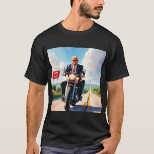 トランプライディングバイク過去47サインビューティフルアメリカ Tシャツ