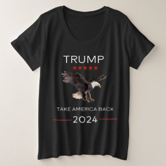 トランプラリー2024女性VネックTシャツ プラスサイズTシャツ
