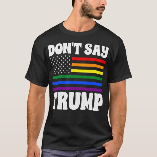 トランプレインボーフラッグアンチLgbtqプライド Tシャツ (正面)