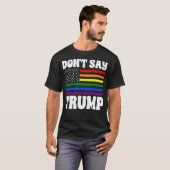 トランプレインボーフラッグアンチLgbtqプライド Tシャツ (正面フル)