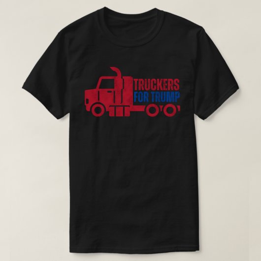 トランプレッドブルーのトラック運転手 Tシャツ (デザイン正面)