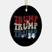 トランプレトログルービーフラワー24 2024選挙 セラミックオーナメント (右)