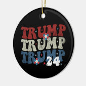 トランプレトログルービーフラワー24 2024選挙 セラミックオーナメント (左)