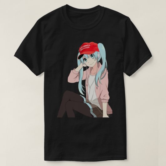 トランプワイフ向けアニメガールズミームシール Tシャツ (デザイン正面)