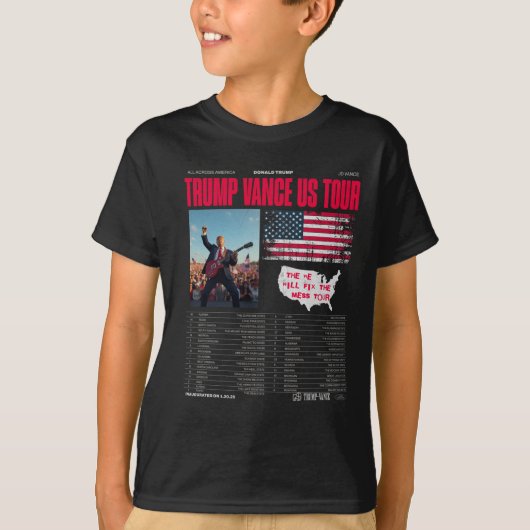 トランプヴァンスアメリカツアー Tシャツ (正面)