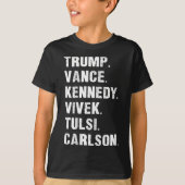 トランプヴァンスケネディヴィヴェックトゥルシカールソン Tシャツ (正面)