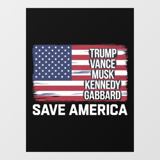 トランプヴァンスムスクケネディガバール2024アメリ救ア ウィンドウサイン (シート)