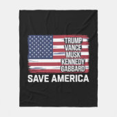 トランプヴァンスムスクケネディガバール2024アメリ救ア フリースブランケット (正面)