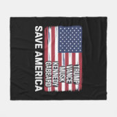 トランプヴァンスムスクケネディガバール2024アメリ救ア フリースブランケット (正面(横))