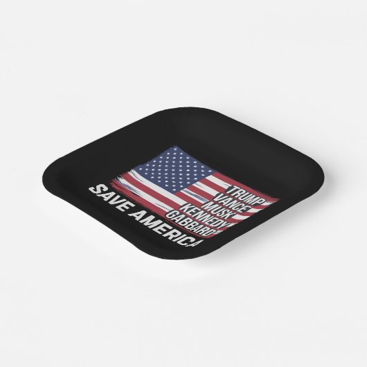 トランプヴァンスムスクケネディガバール2024アメリ救ア ペーパープレート (傾斜あり)