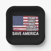トランプヴァンスムスクケネディガバール2024アメリ救ア ペーパープレート (正面)