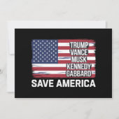 トランプヴァンスムスクケネディガバール2024アメリ救ア 招待状 (正面)