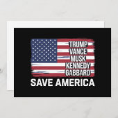 トランプヴァンスムスクケネディガバール2024アメリ救ア 招待状 (正面/裏面)