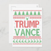 トランプヴァンス共和党の醜いクリスマスセータークリスマス シーズンポストカード (正面/裏面)