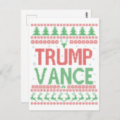 トランプヴァンス共和党の醜いクリスマスセータークリスマス ポストカード (正面/裏面)