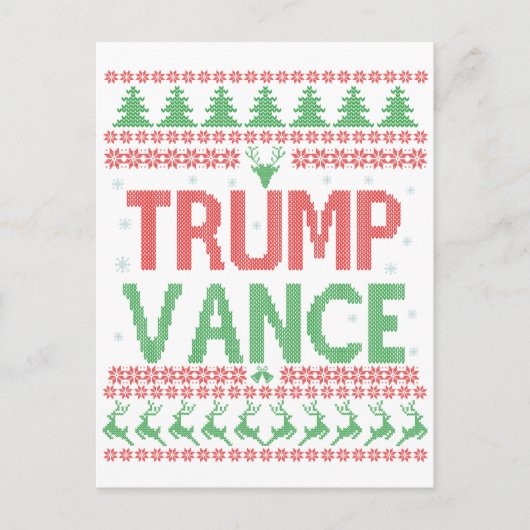 トランプヴァンス共和党の醜いクリスマスセータークリスマス ポストカード (正面)
