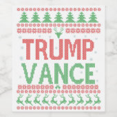 トランプヴァンス共和党の醜いクリスマスセータークリスマス ワインラベル (シングルラベル)